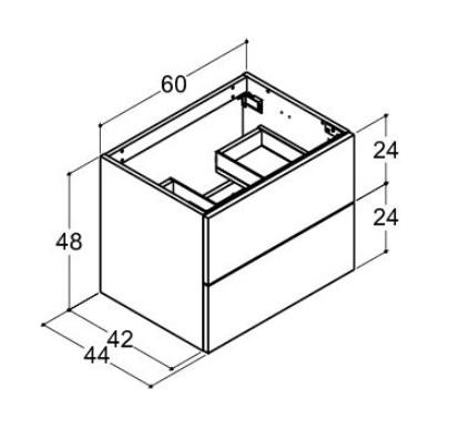 Dansani Luna Urban 60 møbelsæt m/Kantate vask og skuffer - Hvid mat Dansani Luna Urban 60 møbelsæt m/Kantate vask og skuffer - Hvid mat
