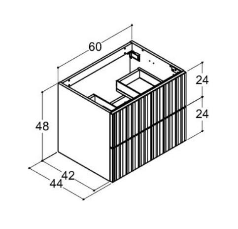 Dansani Luna Urban 80 vaskeskab m/skuffer og riflet front - Vaglfri farve Dansani Luna Urban 80 vaskeskab m/skuffer og riflet front - Vaglfri farve