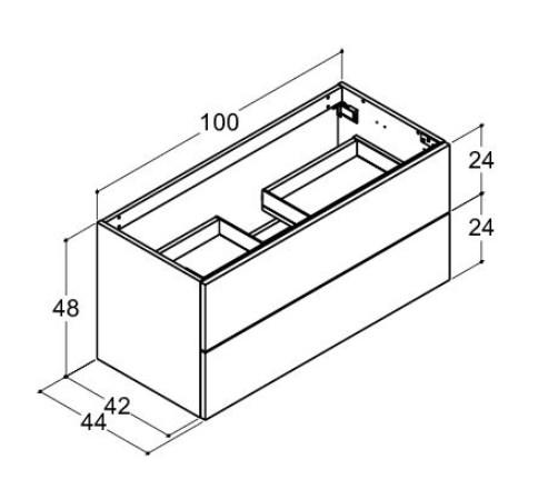 Dansani Luna Urban 100 møbelsæt m/Kantate vask og skuffer - Hvid mat