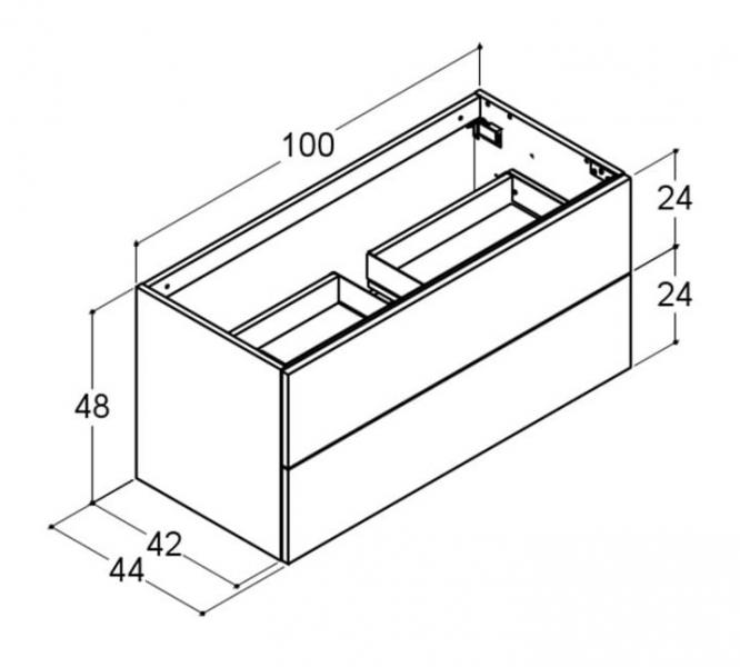 Dansani Luna vaskeskab 100x48 m/skuffer - Valgfri farve Dansani Luna vaskeskab 100x48 m/skuffer - Valgfri farve