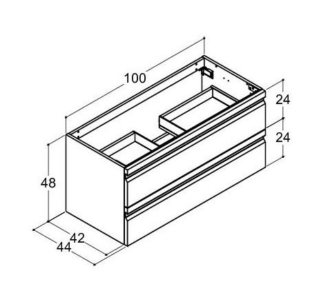 Dansani Luna Urban vaskeskab 100*48 m/skuffer - Hvid mat lak Dansani Luna Urban vaskeskab 100*48 m/skuffer - Hvid mat lak
