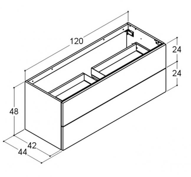 Dansani Luna vaskeskab 120x48 m/skuffer - Valgfri farve Dansani Luna vaskeskab 120x48 m/skuffer - Valgfri farve