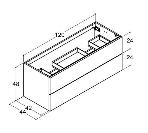 Dansani Luna vaskeskab 120x48 til dobbeltvask - Mat hvid Dansani Luna vaskeskab 120x48 til dobbeltvask - Mat hvid