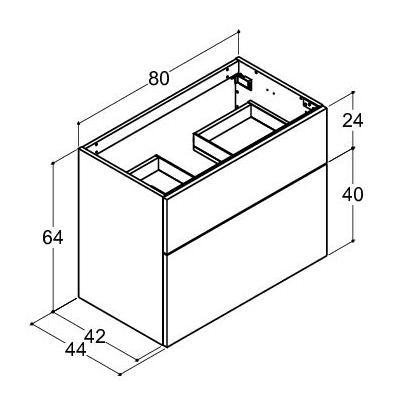 Dansani Luna Urban 80 møbelsæt m/Minore vask og skuffer - Høj - Hvid mat