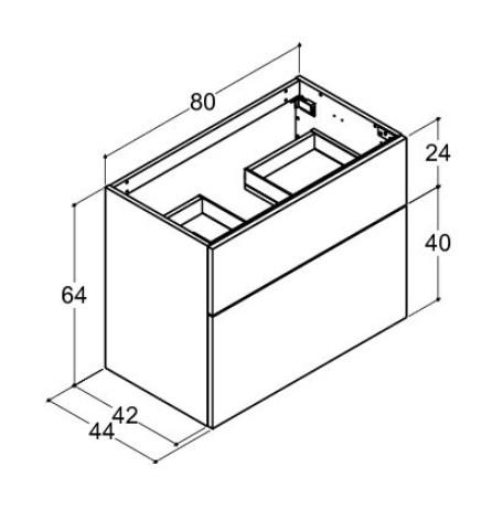 Dansani Luna Urban 80 vaskeskab m/skuffer - Høj - Valgfri farve