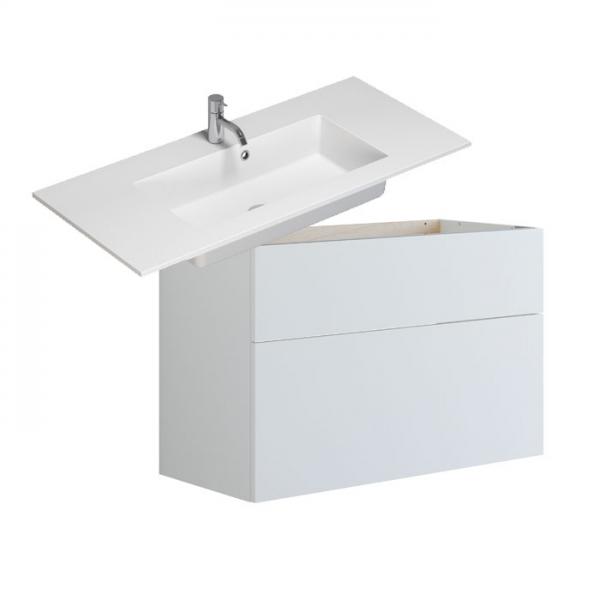 Dansani Luna Urban 100 møbelsæt m/Minore vask og skuffer - Høj - Hvid mat