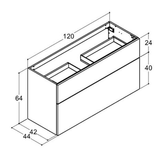 Dansani Luna Urban 120 møbelsæt m/Minore vask og skuffer - Høj - Hvid mat Dansani Luna Urban 120 møbelsæt m/Minore vask og skuffer - Høj - Hvid mat
