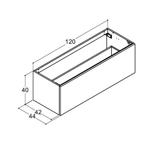 Dansani Luna sideskab 120x40 m/skuffe - Hvid mat Dansani Luna sideskab 120x40 m/skuffe - Hvid mat