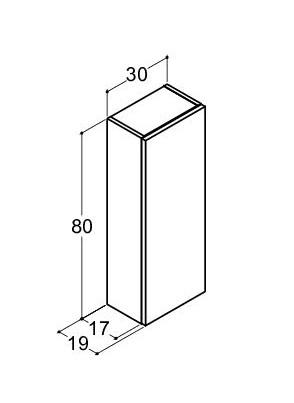 Dansani Luna Urbanoverskab - Højrehængslet - Grå mat