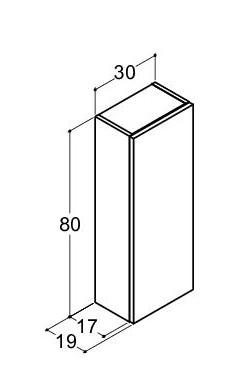Dansani Luna Urbanoverskab - Højrehængslet - Natur eg Dansani Luna Urbanoverskab - Højrehængslet - Natur eg