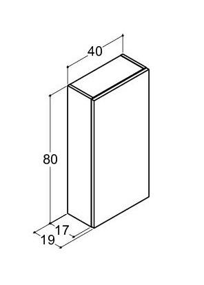Dansani Luna Urban overskab - Højrehængslet - Grå mat Dansani Luna Urban overskab - Højrehængslet - Grå mat