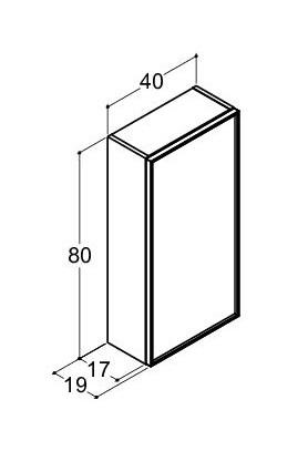 Dansani Luna Urban overskab - Højrehængslet - Hvid mat/Sort ramme