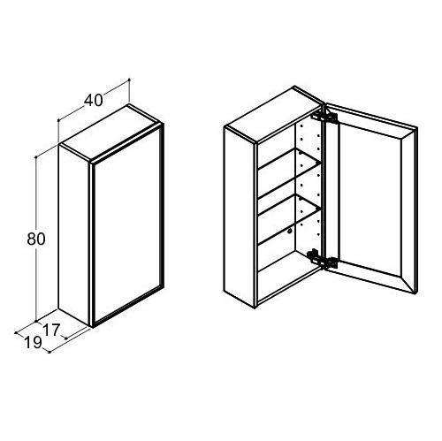 Dansani Luna Urban overskab - Venstrehængslet - Brun eg/Sort ramme Dansani Luna Urban overskab - Venstrehængslet - Brun eg/Sort ramme