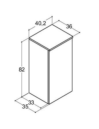 Dansani Luna Urban underskab 40 m/bakke+pose - Højrehængslet - Hvid mat