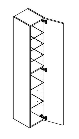 Dansani Luna Urban højskab 30 - Højrehængslet - Hvid mat