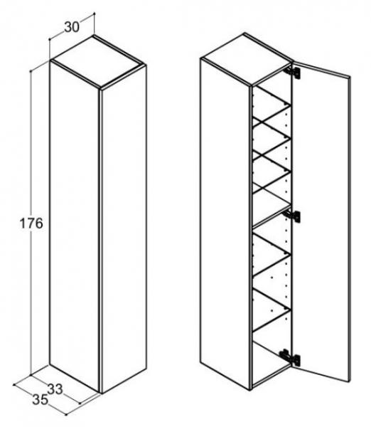 Dansani Luna Urban højskab 30 - Højrehængslet - Varm eg Dansani Luna Urban højskab 30 - Højrehængslet - Varm eg