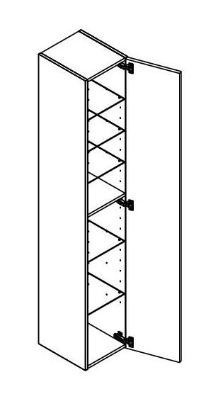 Dansani Luna Urban højskab 30 - Venstrehængslet - Hvid mat
