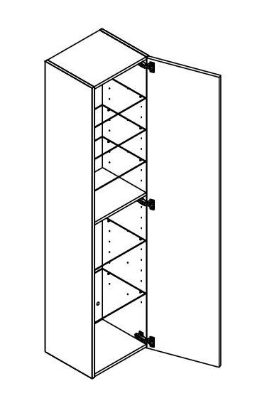Dansani Luna Urban højskab 40 - Venstrehængslet - Grå mat