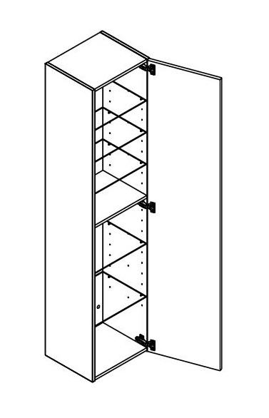 Dansani Luna Urban højskab 40 - Venstrehængslet - Sort eg