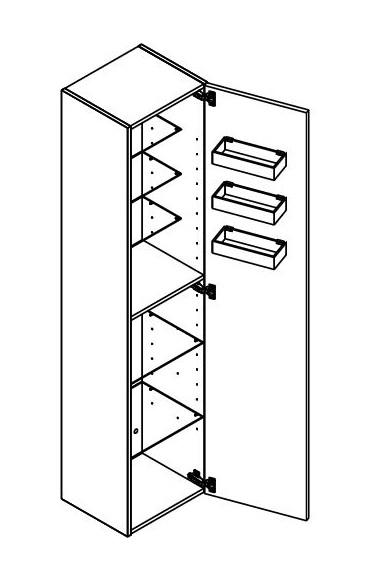 Dansani Luna Urban højskab 40 - Højrehængslet - Varm eg