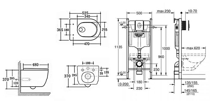 Cassøe Silent rimless toiletpakke inkl. sæde m/SoftClose, cisterne og betjening i hvid Cassøe Silent rimless toiletpakke inkl. sæde m/SoftClose, cisterne og betjening i hvid