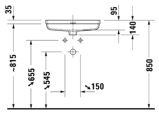 Duravit Soleil 49 håndvask t/underlimning - Uden hanehul - Med overløb Duravit Soleil 49 håndvask t/underlimning - Uden hanehul - Med overløb