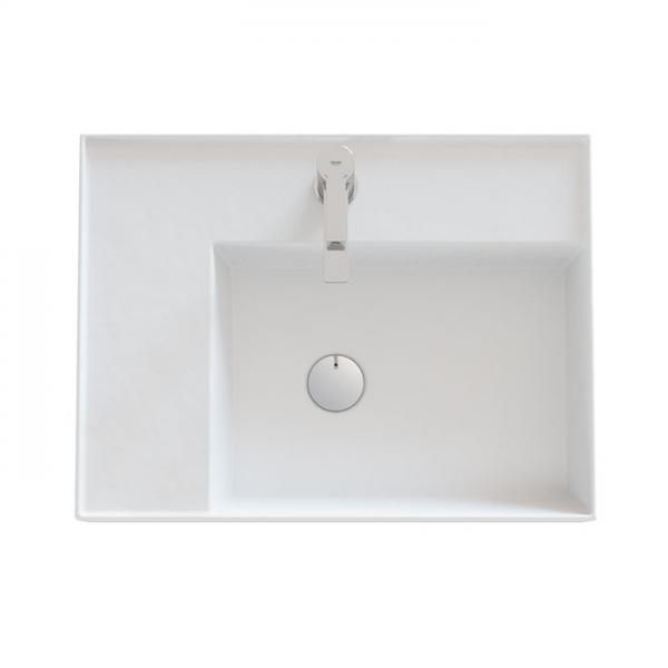 Dansani Luna Azym 61 asymmetrisk håndvask t/møbel - Højre - 1 hanehul