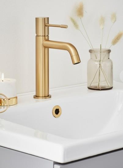 Hafa Fine håndvaskarmatur - Børstet messing Hafa Fine håndvaskarmatur - Børstet messing