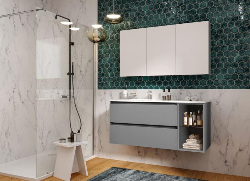 Allibert Lunik 120 vaskeskab m/skuffer og hylder - Onyx grey Allibert Lunik 120 vaskeskab m/skuffer og hylder - Onyx grey