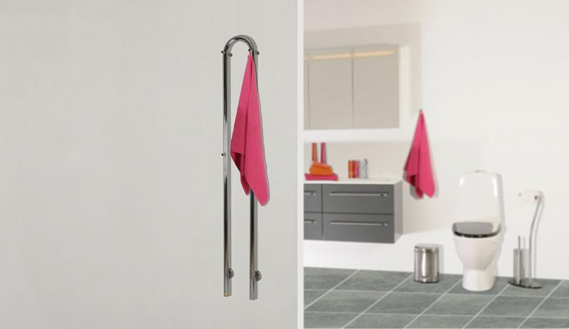 Kriss Duo håndklædetørrer 19x148 cm - Poleret rustfrit stål Kriss Duo håndklædetørrer 19x148 cm - Poleret rustfrit stål