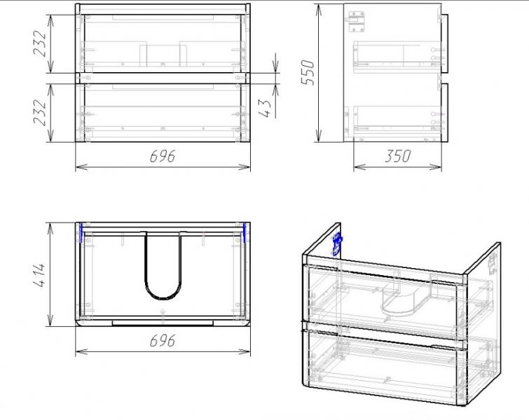 Nortiq Miami møbelsæt 70 - Mat sort