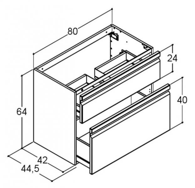 Dansani Luna Urban 80 møbelsæt m/kantate vask og skuffer - Høj - Valgfri farve Dansani Luna Urban 80 møbelsæt m/kantate vask og skuffer - Høj - Valgfri farve