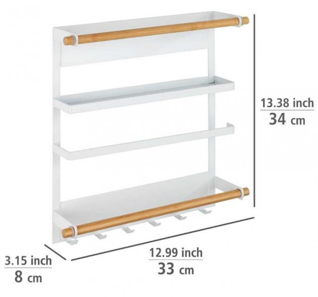 Wenko Magna multifunktionel køkkenhylde t/væg - Sort/bambus Wenko Magna multifunktionel køkkenhylde t/væg - Sort/bambus