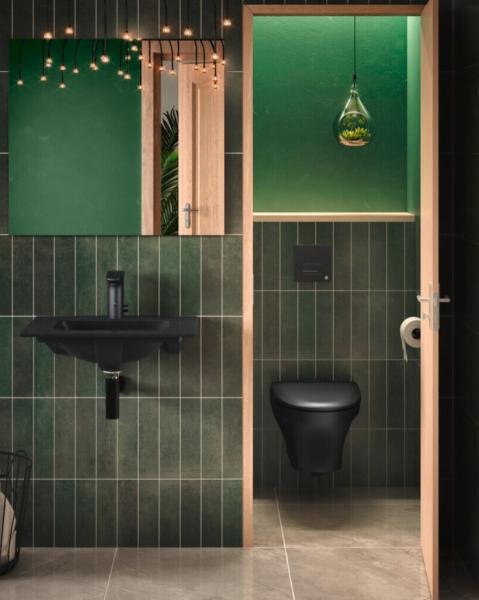 Gustavsberg 8330 Estetic Rimless væghængt toilet inkl. sæde m/SoftClose og QuickRelease - C+