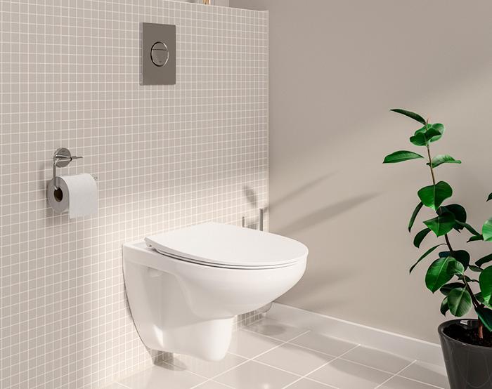 Grohe Bau Ceramic væghængt toilet inkl/slim toiletsæde m/SoftClose og QuickRelease Grohe Bau Ceramic væghængt toilet inkl/slim toiletsæde m/SoftClose og QuickRelease