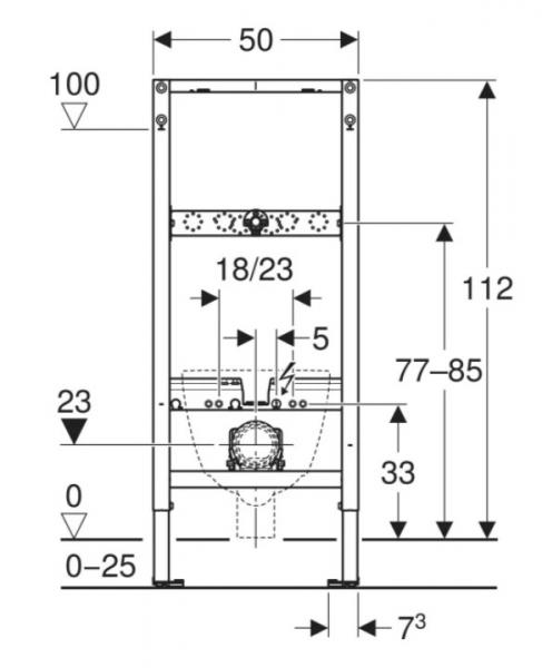 Geberit Duofix element til væghængt toilet m/udvendig cisterne 112 cm