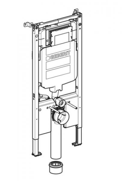 Geberit Sigma Duofix element til væghængt toilet - 114 cm / 8 cm