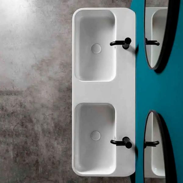 Lavabo Cosa 120 dobbelt håndvask t/væg eller bord - 2 hanehuller