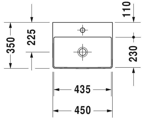 Duravit DuraSquare 45 håndvask t/væg eller møbel Duravit DuraSquare 45 håndvask t/væg eller møbel