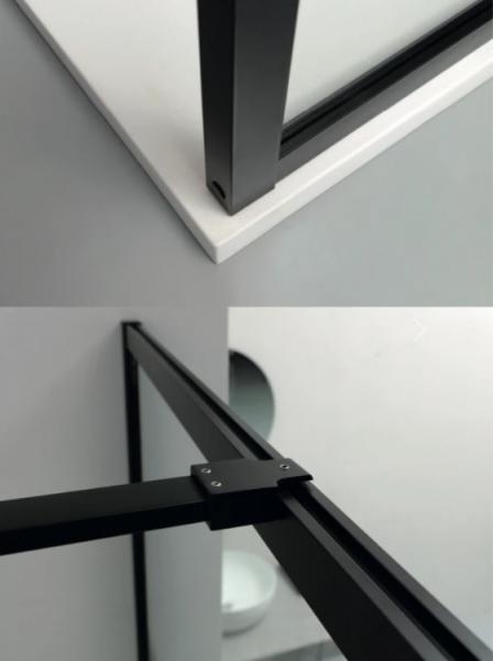 Lavabo Walk In fast brusevæg - Klar glas/Mat sort - 80 cm Lavabo Walk In fast brusevæg - Klar glas/Mat sort - 80 cm