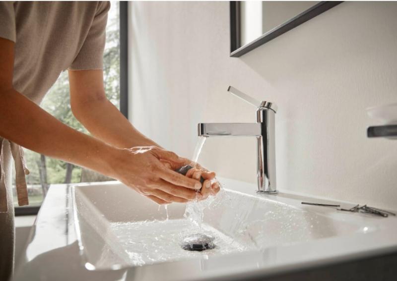 Hansgrohe Finoris 100 håndvaskarmatur m/push-open - Krom Hansgrohe Finoris 100 håndvaskarmatur m/push-open - Krom