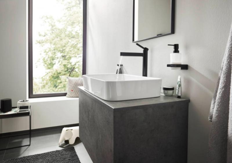 Hansgrohe Finoris 260 håndvaskarmatur m/push-open - Mat sort Hansgrohe Finoris 260 håndvaskarmatur m/push-open - Mat sort