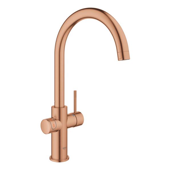 Grohe Red II Duo køkkenbatteri m/3L vandvarmer og C-tud - Børstet warm sunset