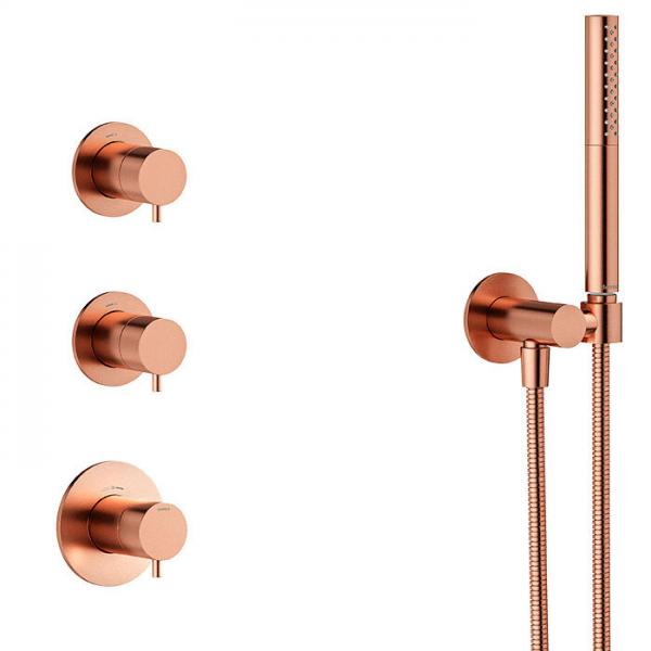 Damixa Iris XS 2 brusesystem til indbygning - Loft - Børstet kobber