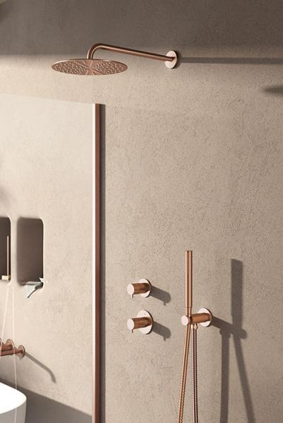 Damixa Silhouet DS 1 komplet brusesystem til indbygning - Børstet kobber PVD