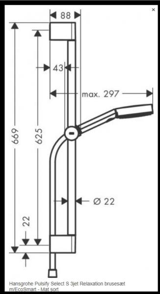 Hansgrohe Rebris S komplet brusesæt - Mat sort Hansgrohe Rebris S komplet brusesæt - Mat sort