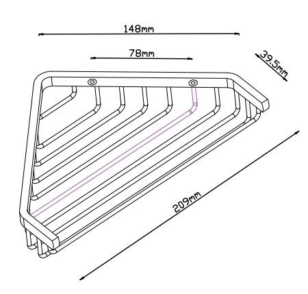 Lavabo Luna hjørnehylde til bad - Mat sort