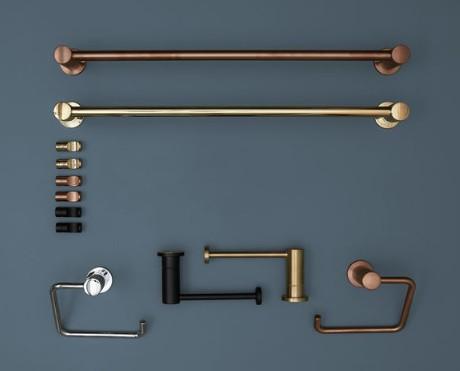 Damixa Silhouet dobbelt håndklædestang - 800 mm - Børstet messing Damixa Silhouet dobbelt håndklædestang - 800 mm - Børstet messing