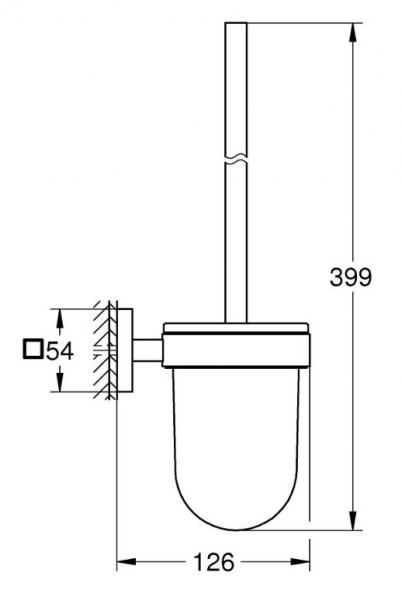 Grohe Start Cube toiletbørste t/væg - Supersteel Grohe Start Cube toiletbørste t/væg - Supersteel