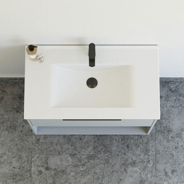 Dansani Mido+ Classic 81 møbelsæt m/Amber vask, 1 skuffe og åbent rum - Mat lyseblå Dansani Mido+ Classic 81 møbelsæt m/Amber vask, 1 skuffe og åbent rum - Mat lyseblå